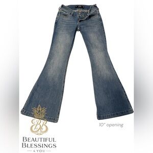 Hollister Junior’s Low Rise Faded Medium Blue Flare Jeans 3S 26W/30L